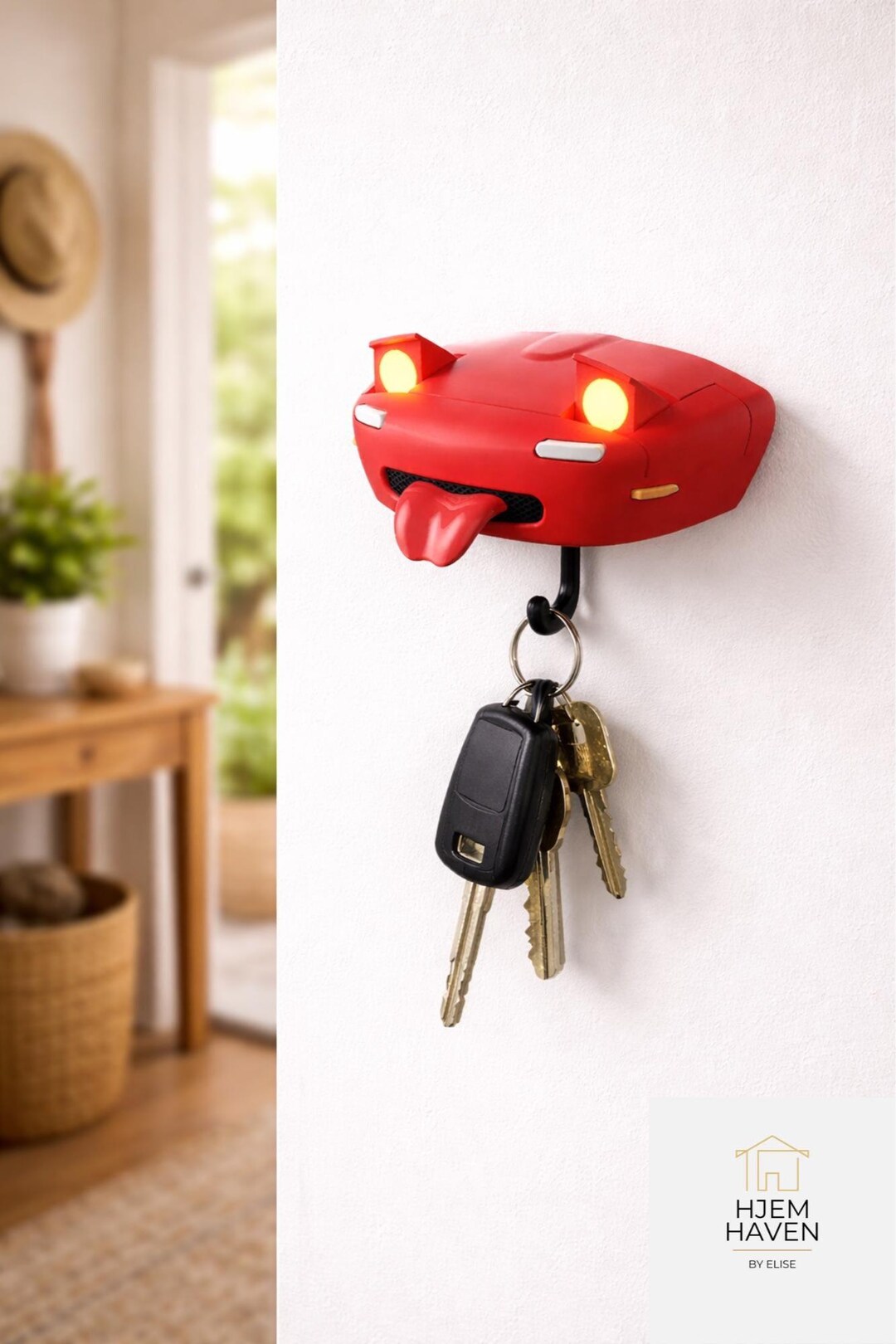 Funny Car Key Holder With Light Effect, Wall Mounted Entryway Hook ...
