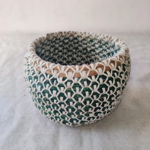 Handmade Coiled Pine Needle Pot: Natural Home Decor, Eco-Friendly Storage