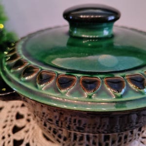 Bourne Denby 1930s lidded tureen, sage-colored stoneware ovenproof dish.