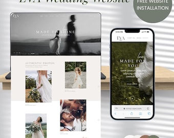 Wedding Website WordPress Template | Pre-Built Wedding Website | Modern Wedding Website Design | Free Website Installation
