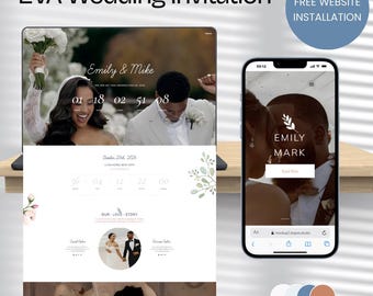 Wedding Website WordPress Template | Luxury Wedding Invitation Website | Editable WordPress Theme