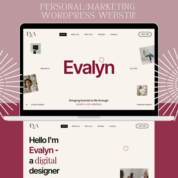 Eva Personal Branding WordPress Template | Portfolio Website Design