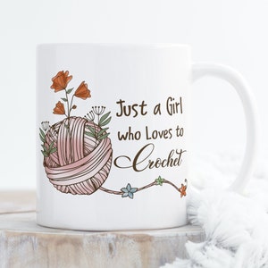 Charming Crochet Lover&#39;s Mug: 15oz Ceramic Gift for Crafters, Yarn Enthusiasts, and Hobbyists