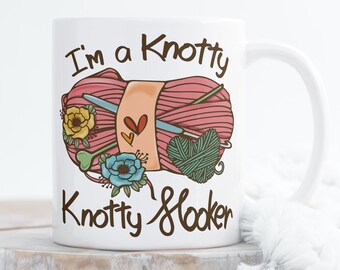 Whimsical Crochet-Themed Ceramic Mug: Perfect Gift for Yarn Enthusiasts and Crafters (15oz)