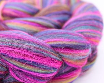 Merino Kammzug – 100% Merino Kammzug – Mehrfarbige Fasern zum Spinnen & Filzen – 120 ml – Neonfarben