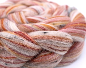 Merino / Baby Alpaca / BFL / Viscose & Wool Neps Roving -  Fibre for Spinning  Felting – 4 oz Dusty Raven Berry