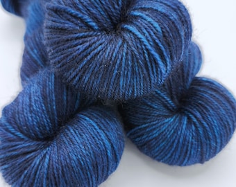 Dyed to Order Yarn, Moonlit Sky, Bunny Wishes Yarn, Hand dyed yarn, sock yarn, dk yarn, worsted yarn