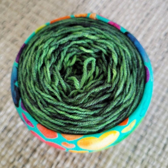 Yarn Cake Cozy Navy Velvet Yarn Cozy Yarn Sleeve Wool Holder Fabric Yarn Bowl Gift for Crocheter Knitting Gift