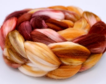 Superwash Merino Wool (Top) Roving Spinning Fiber - Approx. 4oz. - Leaf Pile