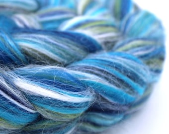 Merino Silk Roving – 70/30 Merino Tussah – Fibre for Spinning / Felting – 4 oz – Atlantis