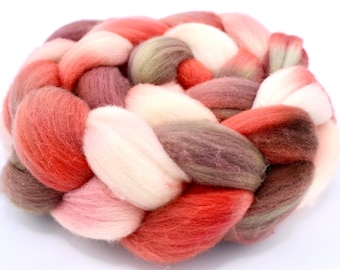 Hand Dyed Targhee Fibre Wool Top (Roving) - Spinning Fiber / Felting Fiber 4 oz. - Shale Path