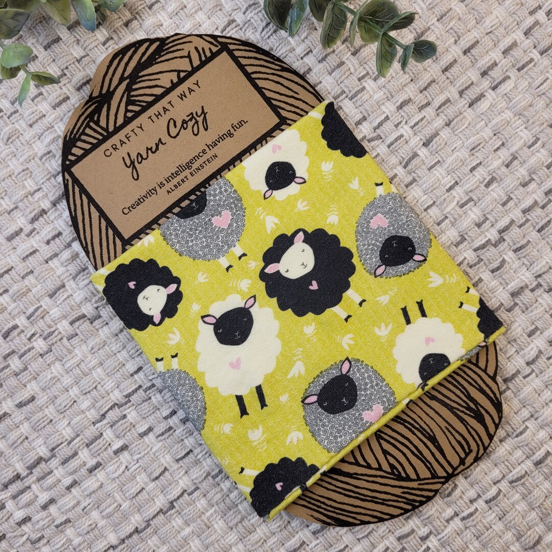 Yarn Cake Cozy, Skein Holder, Yarn Sleeve, Sheep Yarn Bowl, Gift for