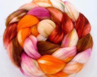 Superwash Merino Wool (Top) Roving Spinning Fiber - Approx. 4oz. - Juicy Nectarine