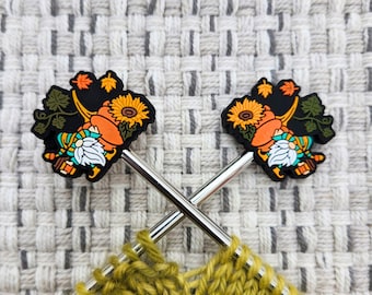 Kürbis Maschenstopper Sonnenblumenzwerge: Stricknadelspitzenschutz