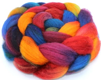 Hand Dyed BFL - Blue Faced Leicester Spinning Fibre / Felting Fiber Top (Roving) - Approx. 4oz. - The Twilight Hours