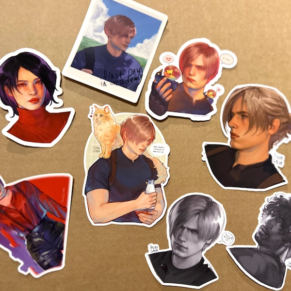 Resident Evil Fanart Stickers | Leon Kennedy, Ada Wong & More