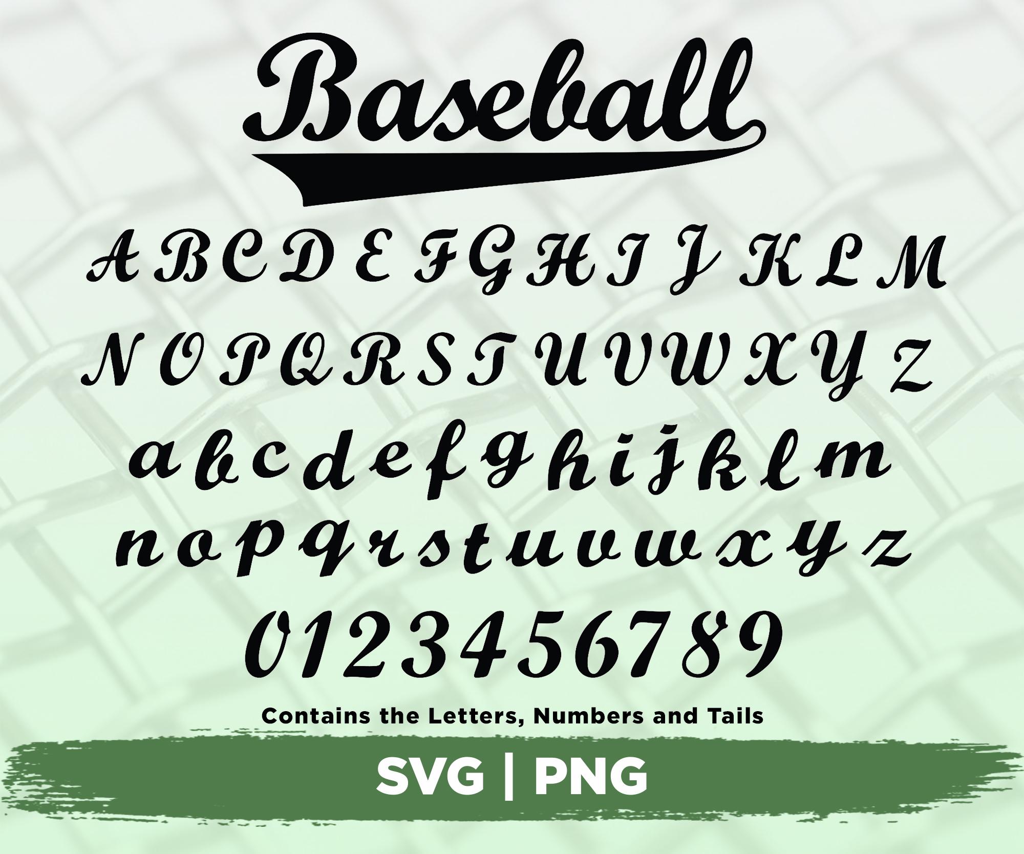 Baseball Font SVG, Sports Fonts, Sports Script With Tails (digital ...