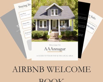 Airbnb Welcome Book Template | 20 Page Vacation Rental Guide (Canva)