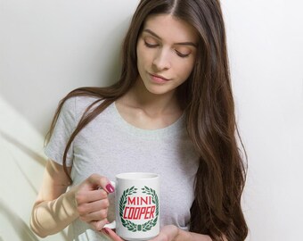 Old Mini Cooper Logo Ceramic White Glossy Mug