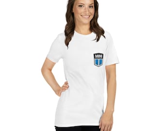 Old Mini Cooper Blue Emblem Short-Sleeve Unisex T-Shirt