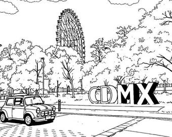 Mini Cooper Line Art, Classic Car Silhouette (Digital Download, PNG JPG SVG)