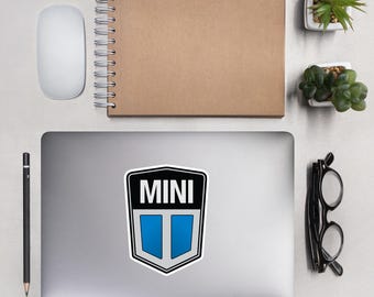 Old Mini Cooper Blue Logo Sticker