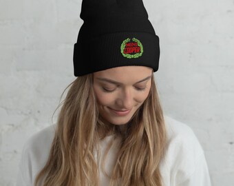 Old Mini Cooper Emblem Cuffed Beanie