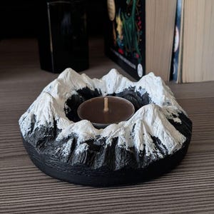 Concrete Mountain Candle Holder – Sculptural Minimalist Decor, Handmade Zen Home Accent