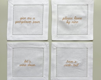 Custom Saying Cocktail Napkins, set of 4