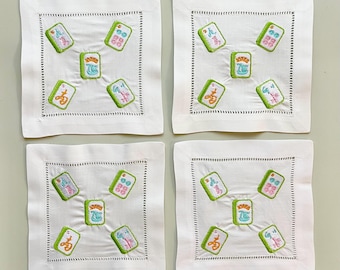 Mahjong Tile Cocktail Napkins, set of 4