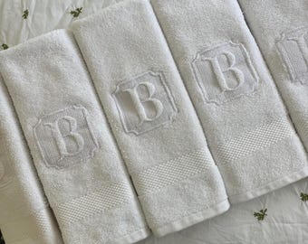 Embossed Initial Hand Towel