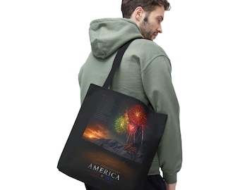 America 250th Anniversary Tote Bag | 1776 2026 Independence Day Patriotic Canvas Bag