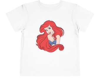 Red Haired Mermaid Toddler Tee | Cute Ariel Style Cartoon