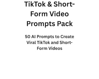 Pacchetto di prompt video TikTok e brevi: 50 prompt AI per creare video virali