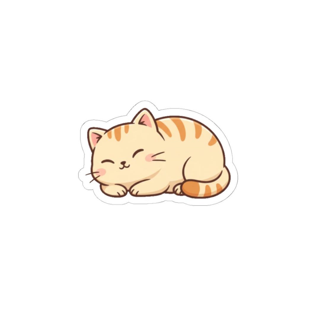 Sleeping Tabby Cat Sticker | Vinyl Decal - Etsy