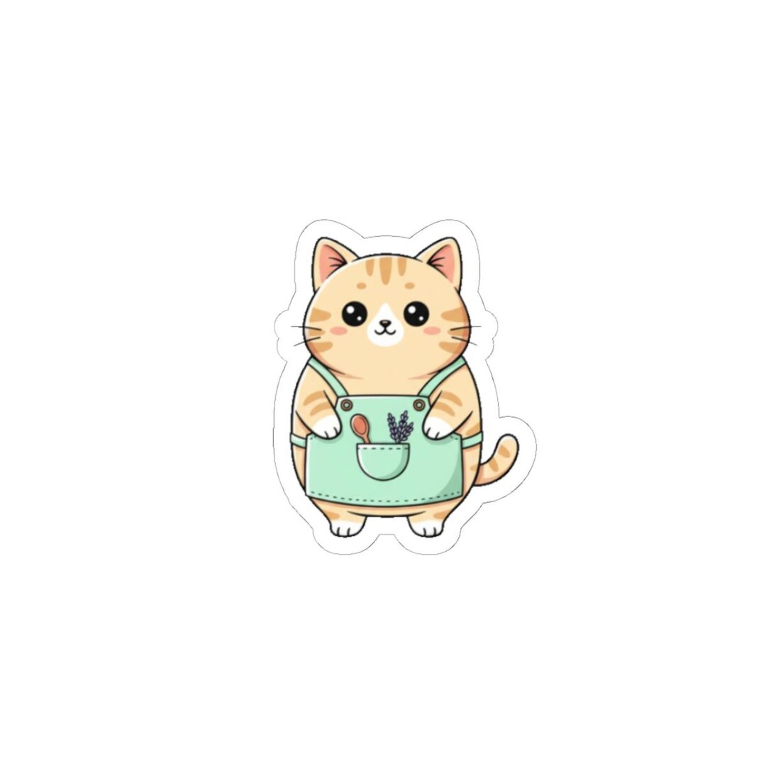 Overalls Sticker Orange Tabby Cat Sticker | Overalls, Plant Pocket - Kiss-cut Vinyl - Etsy
