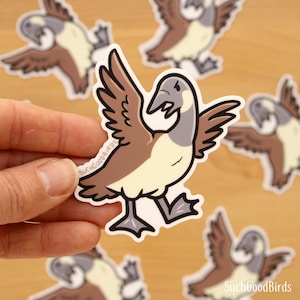 Vinylsticker Canadese gans 3" - grappige boze gans, Canadese gans sist agressieve gans, grappige dierensticker, cadeaus voor vogelliefhebber ganso