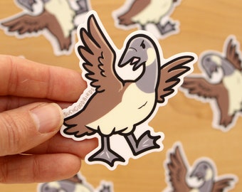 Canada Goose 3" Vinyl Sticker - funny angry goose, canadian goose hissing aggressive goose, funny animal sticker, gifts for bird lover ganso