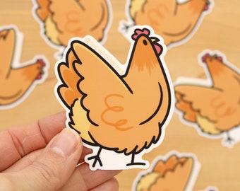 Chicken Rhode Island Red Hen 3" Vinyl Sticker - cute chicken sticker, red hen decal, chicken hen sticker, country living backyard homestead