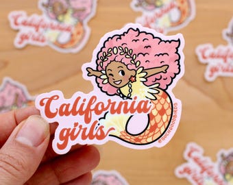 California Girls Mermaid - 3" Vinyl Waterproof Sticker