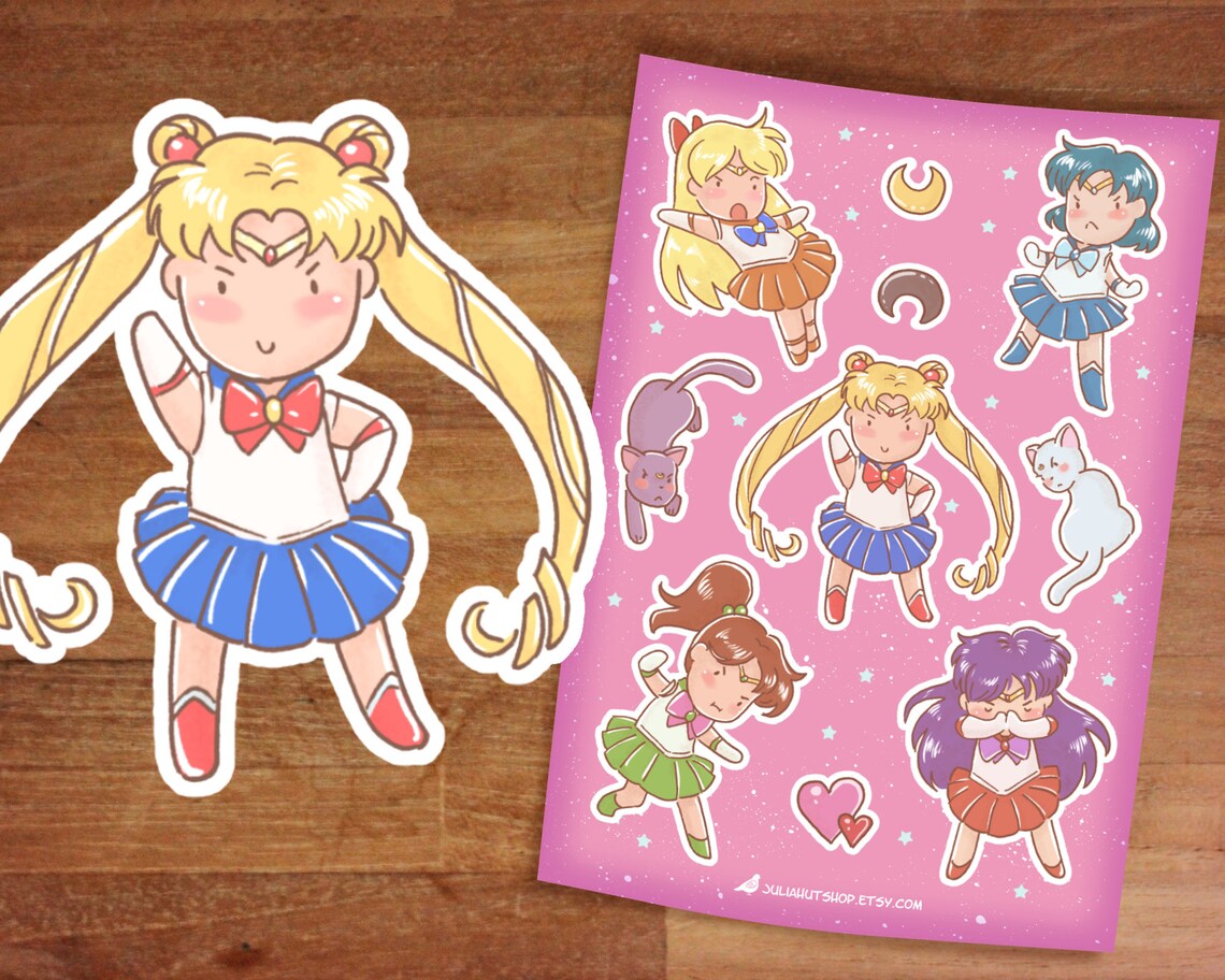 Sailor Moon Stickers / Vinyl Sticker / Sailor Moon / Sticker Etsy