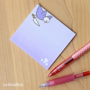 Birds with Knives 3x3&quot; Note Pad - polacco polli mini note pad regali per amante del pollo, mini nota, uccello dolce rosa pastello, regalo uccello carino