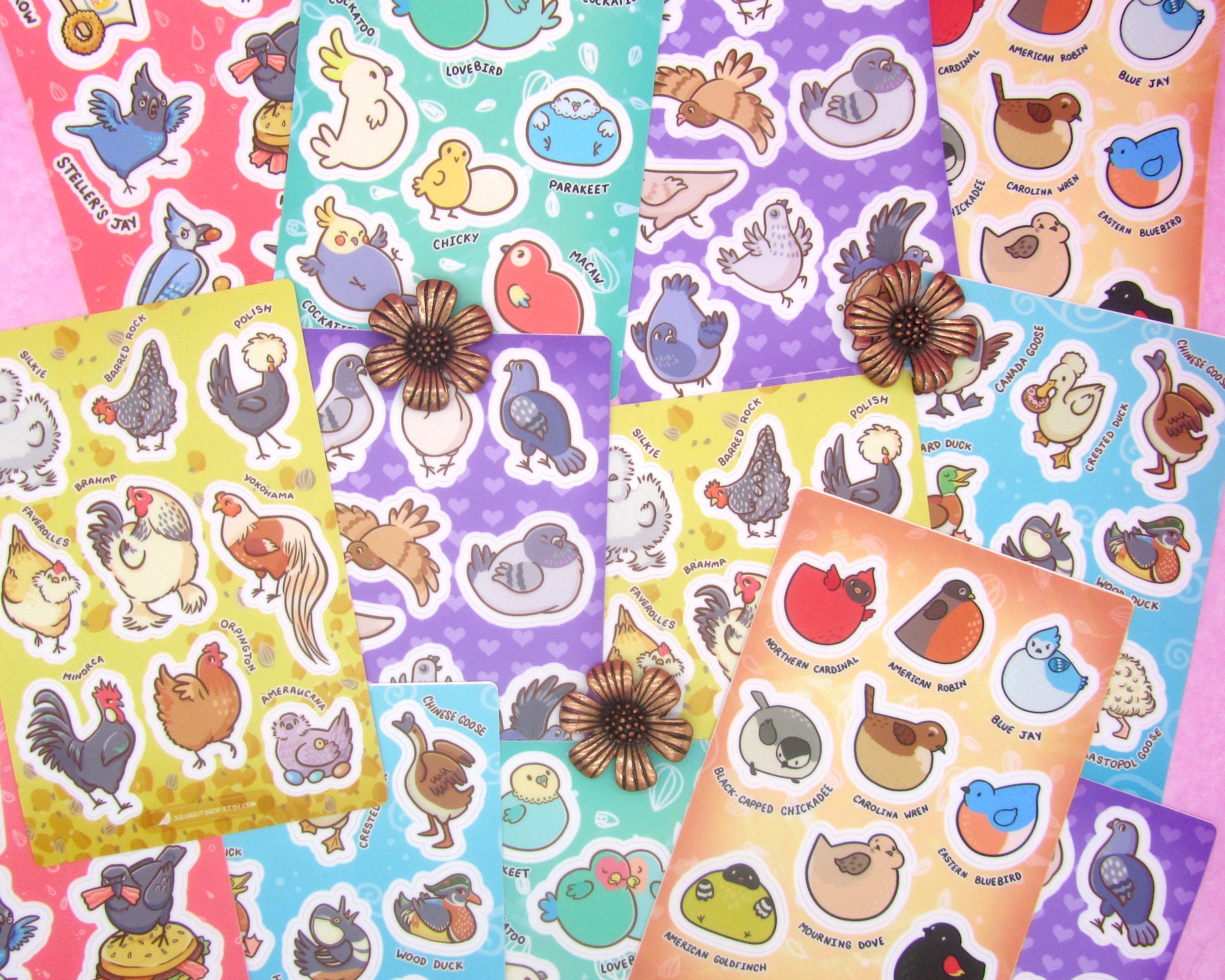Pet Birds Stickers / 4x6 Sticker Sheet / Cute Birds / | Etsy