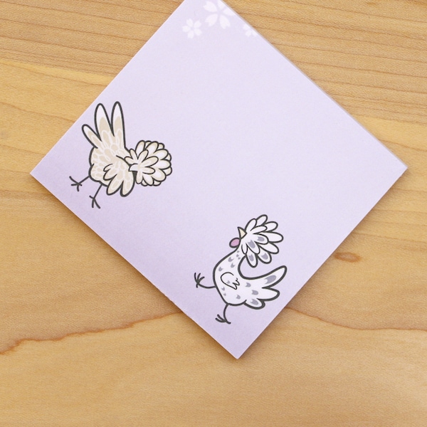 Pretty Polish 3x3" Note Pad - chickens mini note pad stationery for bird lover, memopad, mini memo, paper stationery, cute bird, chickens