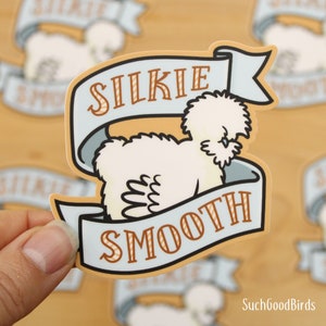 Poulet soyeux - poule blanche « Silkie Smooth » - autocollant en vinyle 3" - sticker oiseau vinyle imperméable - jolie volaille fantaisie, poulet à fourrure, cuisse en plumes