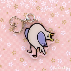Seagulls Keychain - Angry Seagull Keyring - 2&quot; Acrylic charm with heart clasp, gifts for bird lover, birdwatching keychain