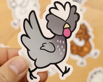 Lavender Blue Polish Chicken 3" Vinyl Sticker - bird stickers waterproof vinyl - cute hen, fancy poultry breed, AOCCL show breed decal