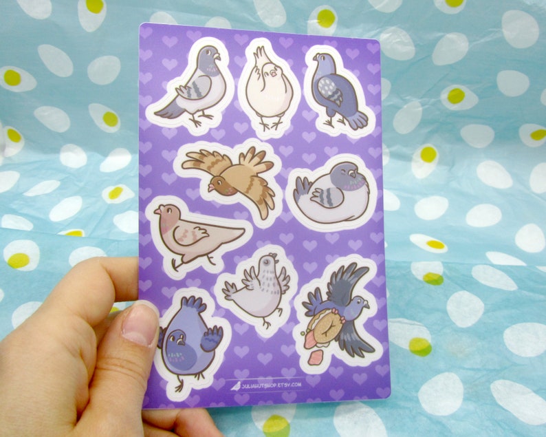 Pigeon Stickers / 4x6 vinyl sticker sheet / Pigeons / | Etsy