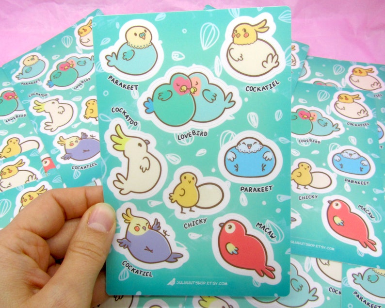Pet Birds Stickers / 4x6 Sticker Sheet / Cute Birds / | Etsy