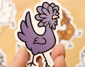 Black Polish Chicken 3" Vinyl Sticker - bird stickers waterproof vinyl - crested hen, fancy poultry breed, AOCCL show decal